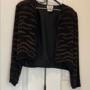 Stenay  Black and Brown Knit Shrug